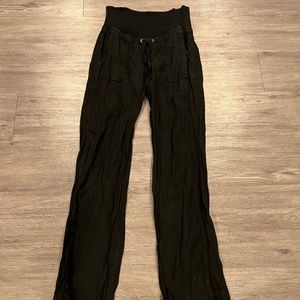 NWOT Lucky Brand Beach Comber black linen high waist pants (size 25)
